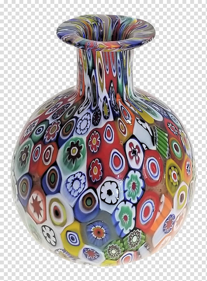 Glass Vase Murano Millefiori Venetian glass, Fratelli Toso, Vase I Klar Glas Med Messingring, Ceramic, Flower, Hollywood Regency, Pottery, Artifact transparent background PNG clipart