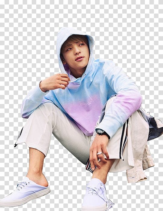 Stray Kids  STAR, man sitting on ground transparent background PNG clipart