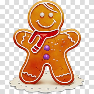 gingerbread dessert food snack lebkuchen, Watercolor, Paint, Wet Ink transparent background PNG clipart thumbnail