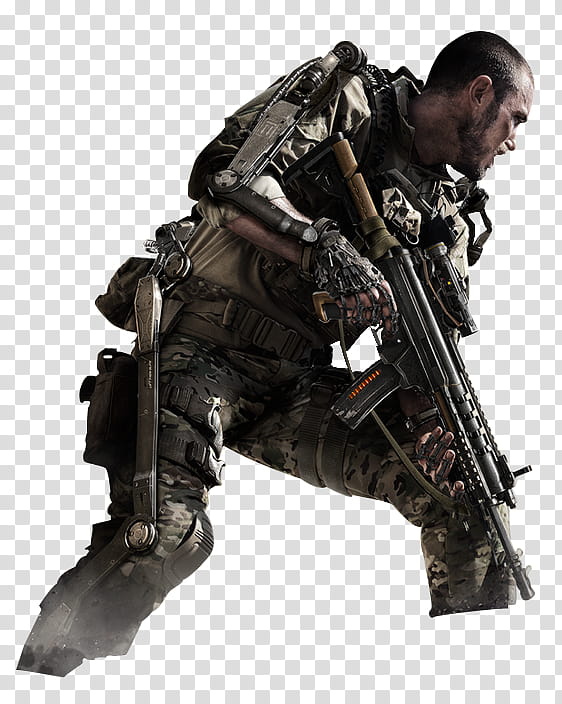 Call of Duty Advanced Warfare Render, man in military uniform with rifle illustration transparent background PNG clipart