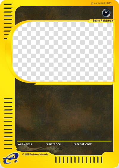 Original e Card Blank , brown and yellow basic pokemon card transparent background PNG clipart