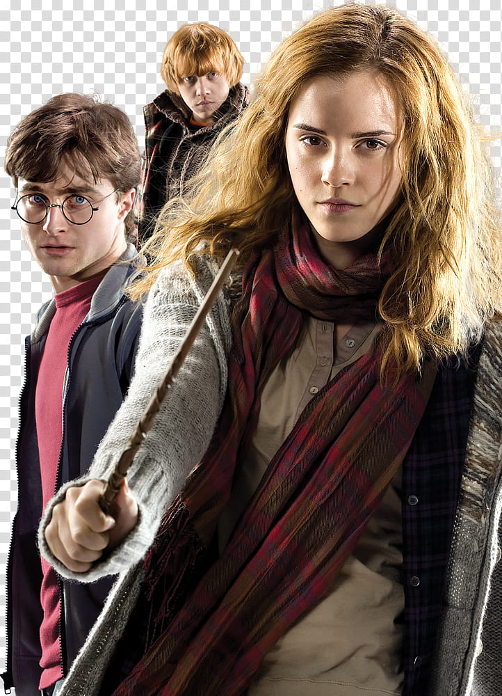 Potter , Harry Potter, Ron Weasley, and Hermione Granger transparent background PNG clipart