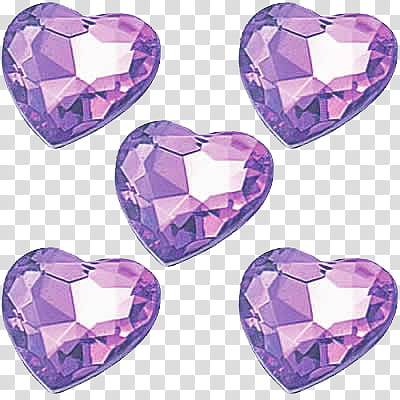 III, five heart crystals transparent background PNG clipart
