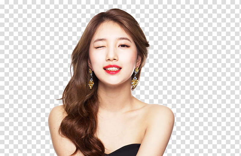 Bae Suzy, cutout of woman wearing sweetheart neckline top transparent background PNG clipart