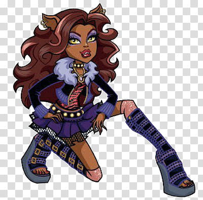 Monster High, woman wearing purple dress and socks transparent background PNG clipart