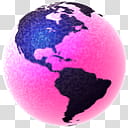 SummerGlass Globe Amerika Icon, AcEggplBlpinkLunaCyx, pink and black earth globe illustration transparent background PNG clipart