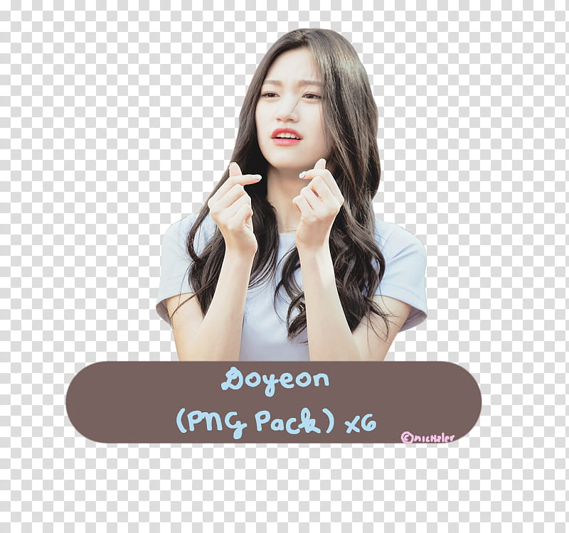 Doyeon pics, woman showing heart sign transparent background PNG clipart
