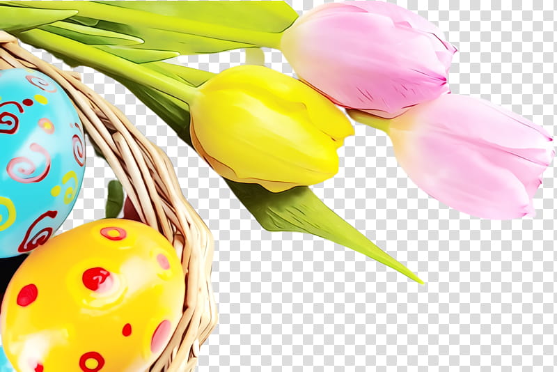 Easter egg, Watercolor, Paint, Wet Ink, Tulip, Lily Family, Plant, Easter transparent background PNG clipart