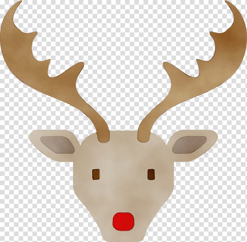 Reindeer, Watercolor, Paint, Wet Ink, Antler, Horn, Head, Elk transparent background PNG clipart
