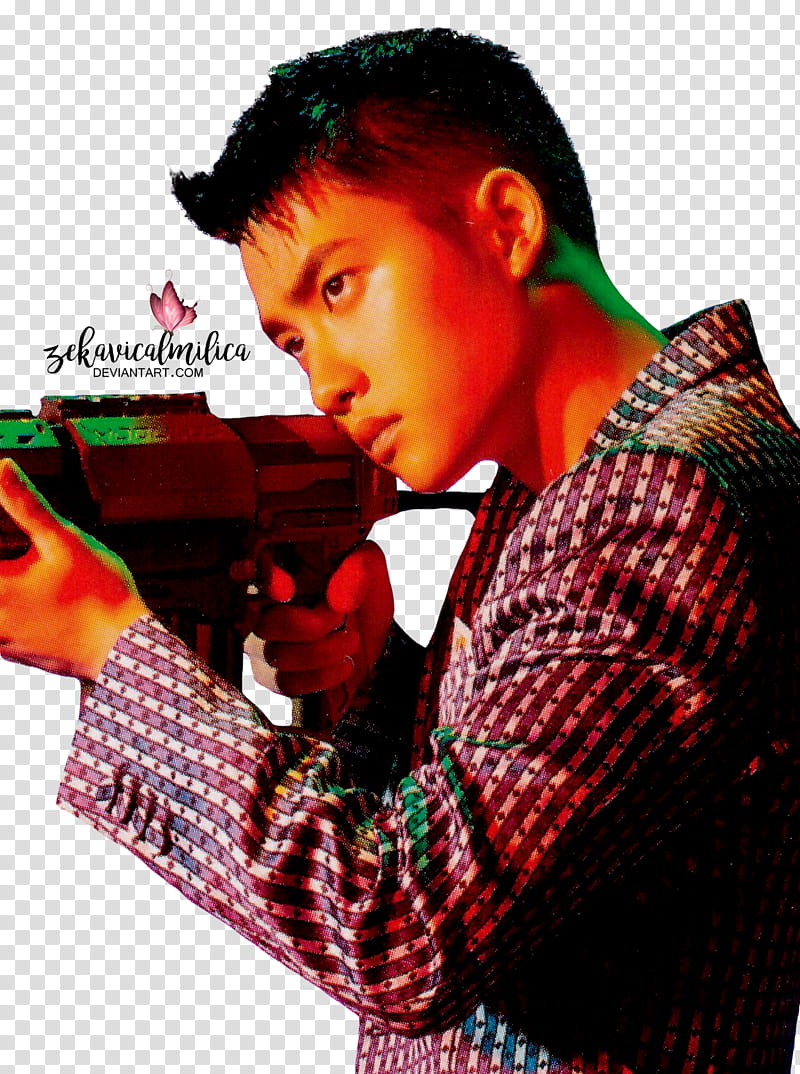 EXO D O The Power Of Music, man aiming rifle transparent background PNG clipart