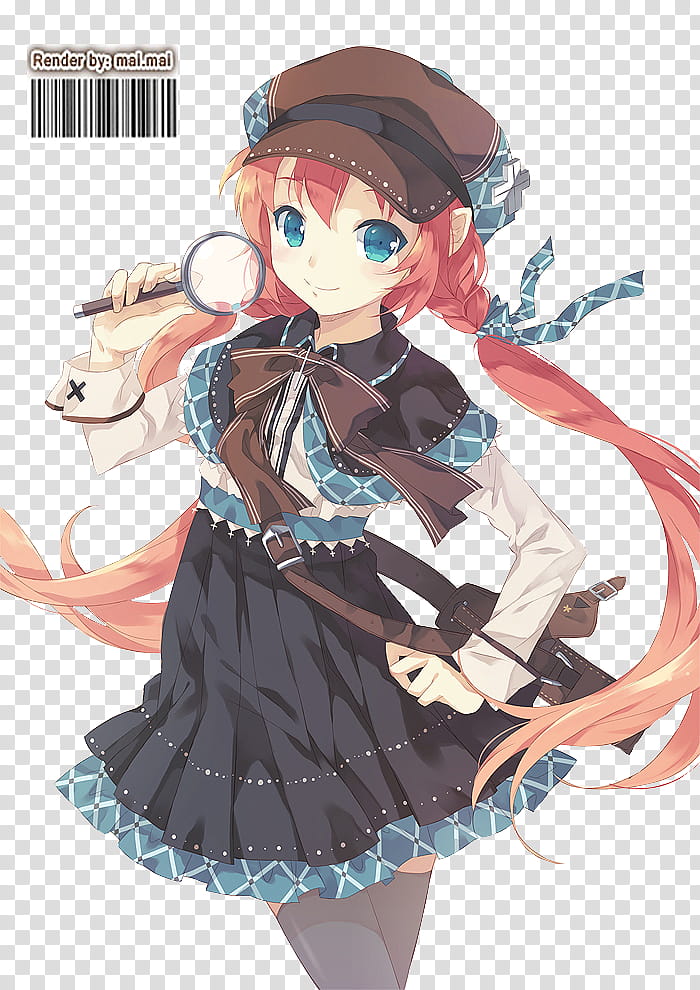 Cute Red Haired Female Anime Character Transparent Background Png