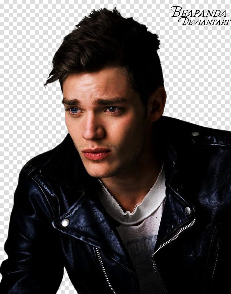 Dominic Sherwood, man in black leather jacket transparent background PNG clipart