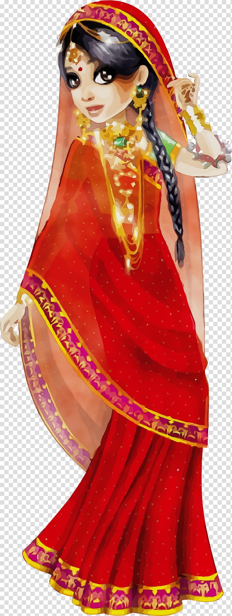 clothing tradition costume design magenta, Lohri, Dance, Watercolor, Paint, Wet Ink transparent background PNG clipart