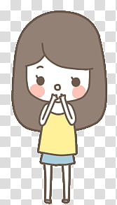 Kawaii People, girl wearing yellow shirt illustration transparent background PNG clipart