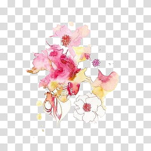 Weird Stuff II, pink flowers transparent background PNG clipart