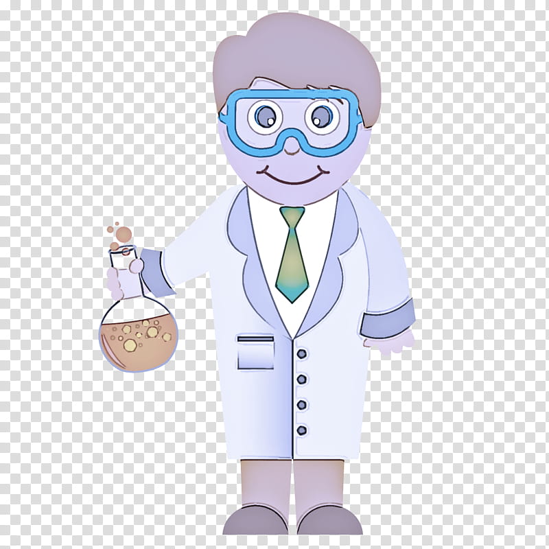 cartoon physician scientist white coat medical equipment, Cartoon, Chemist transparent background PNG clipart