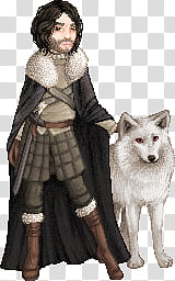 Jon Snow and Ghost transparent background PNG clipart