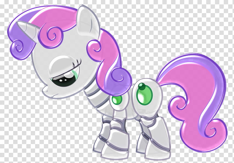 Sweetie Bot D Shine Effect, gray and pink unicorn cartoon character transparent background PNG clipart