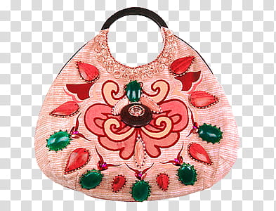 , brown and red floral hobo bag transparent background PNG clipart