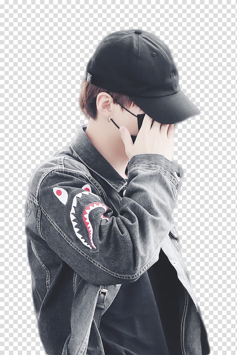 BIG SHARE Bts edition, man in black baseball cap transparent background PNG clipart