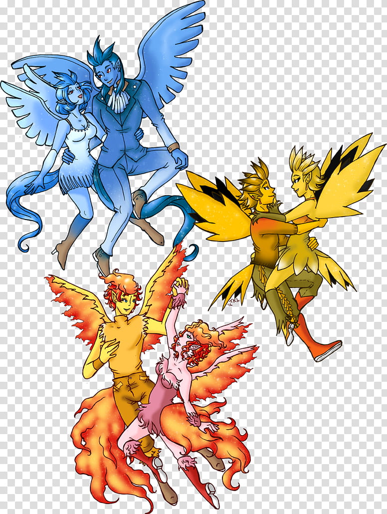 Pokemon Gijinka ,, six characters with wings illustration transparent background PNG clipart