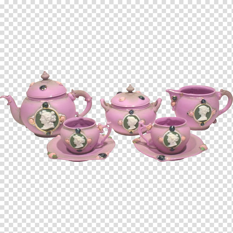 Tea Pink, Tea Set, Porcelain, Coffee Cup, Teapot, Teacup, Saucer, Kettle transparent background PNG clipart