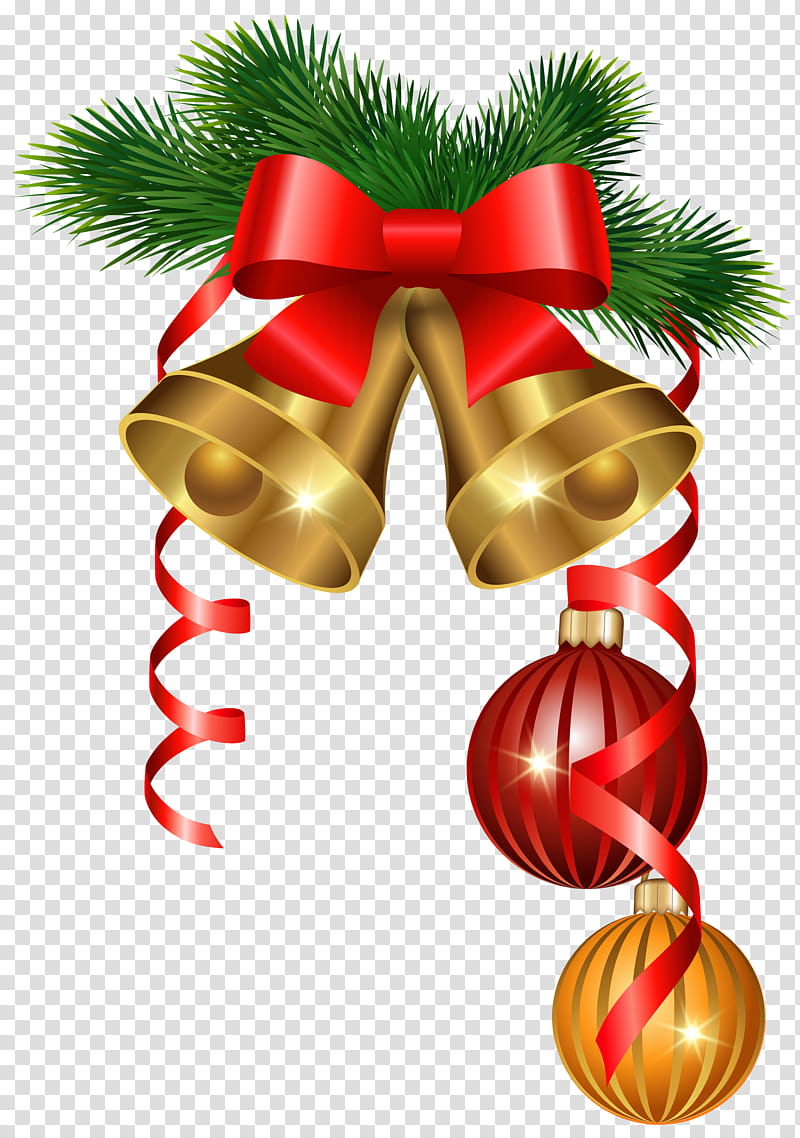 Christmas decoration, Bell, Christmas Ornament, Ribbon, Christmas , Fir, Tree, Christmas Tree transparent background PNG clipart