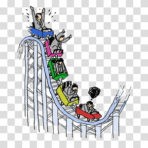 Business Cartoon Business Cycle Roller Coaster Famine