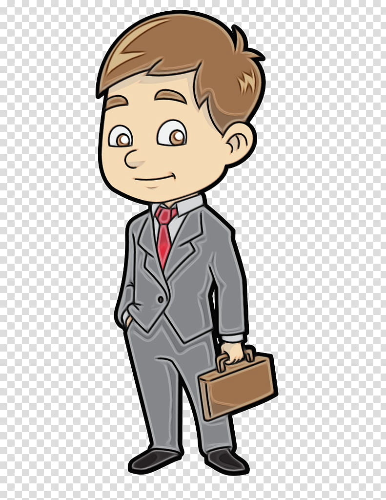 Businessperson Cartoon Transparency Video, Watercolor, Paint, Wet Ink, Film, Finger, Thumb, Whitecollar Worker transparent background PNG clipart
