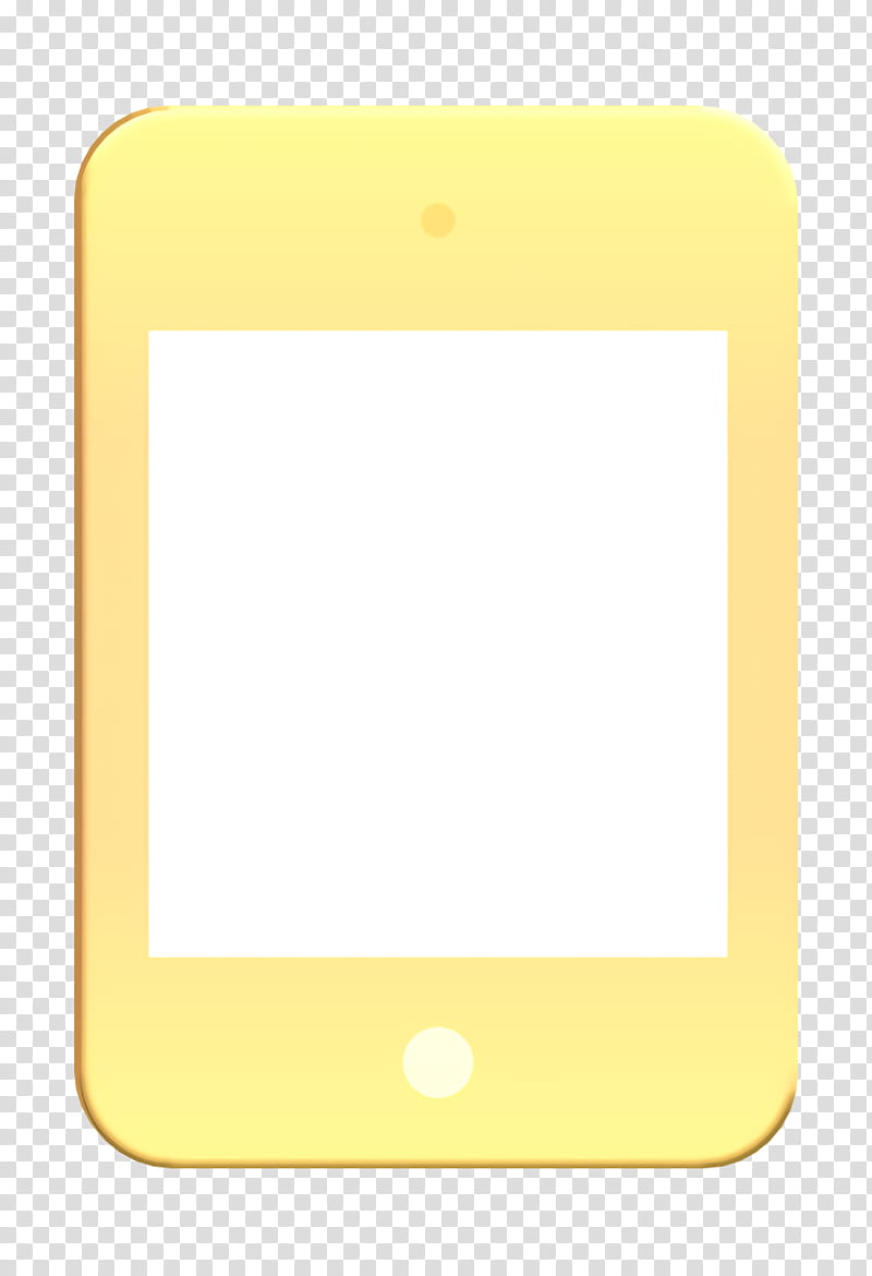 Touch screen icon Communication and media icon Tablet icon, Yellow, Rectangle, Square transparent background PNG clipart