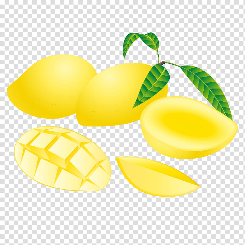 Cartoon Lemon, Fruit, Mangifera Indica, Mango, Durian, Cartoon, Yellow, Food transparent background PNG clipart