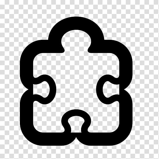 Jigsaw Puzzles Line, Black White M, Thumb, Symbol transparent background PNG clipart