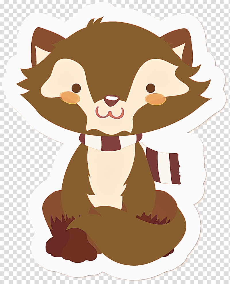 cartoon brown ferret fictional character brown bear, Cartoon, Whiskers, Mustelidae transparent background PNG clipart