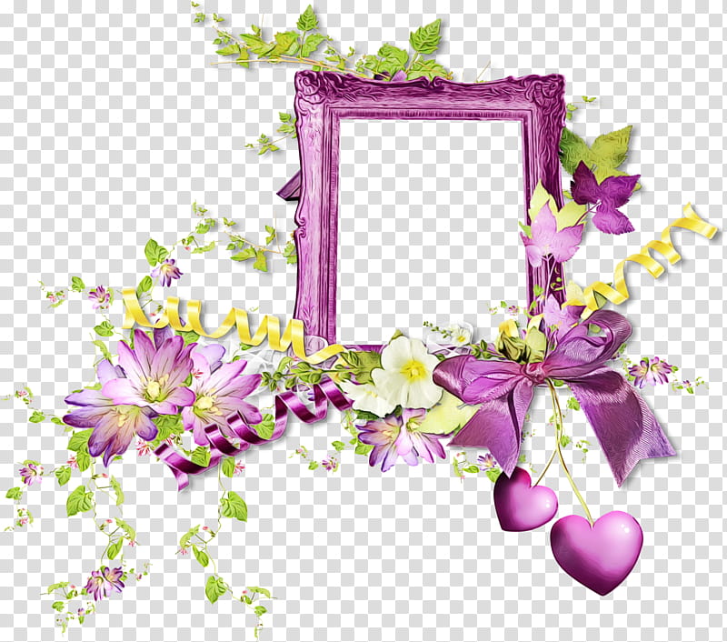 frame, Watercolor, Paint, Wet Ink, Lilac, Frame, Purple, Flower transparent background PNG clipart