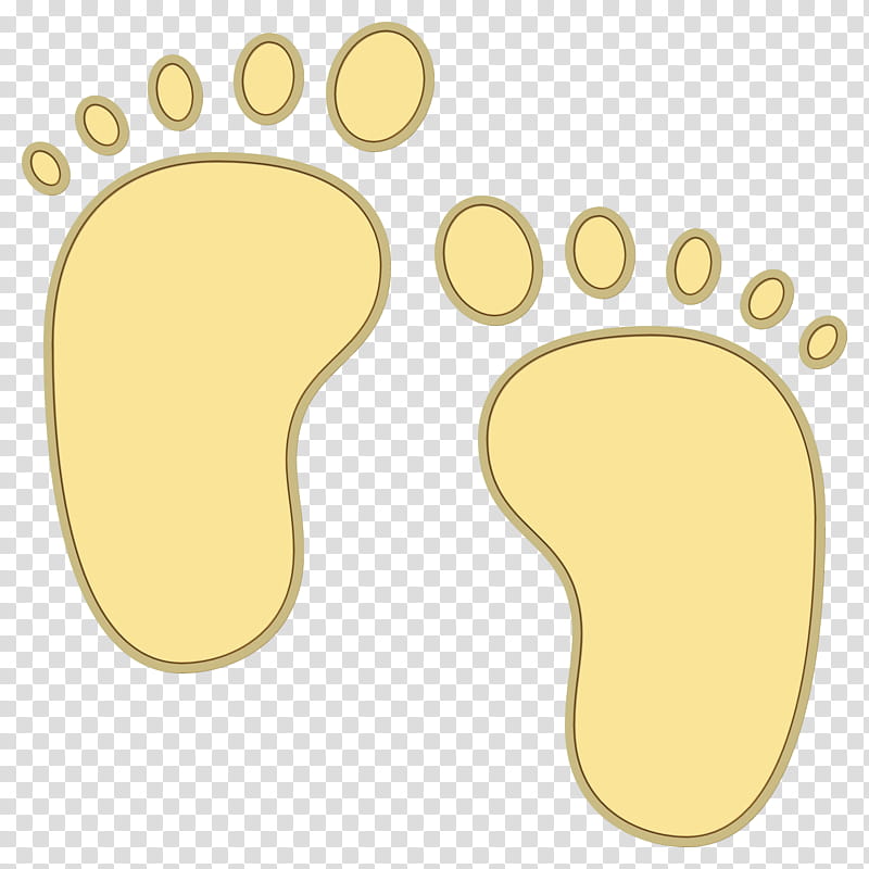 Watercolor, Paint, Wet Ink, Foot, Footprint, Barefoot, Infant, Yellow transparent background PNG clipart