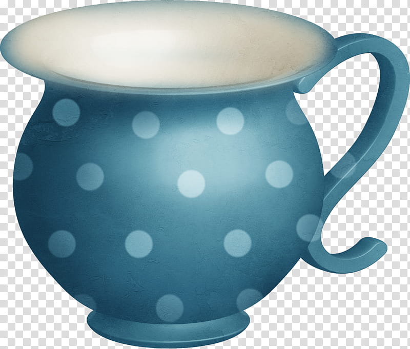 blue and grey polka dot ceramic pitcher transparent background PNG clipart