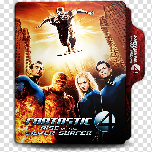 Fantastic Four folder icon, Fantastic  Rise of the Silver Surfer. () transparent background PNG clipart