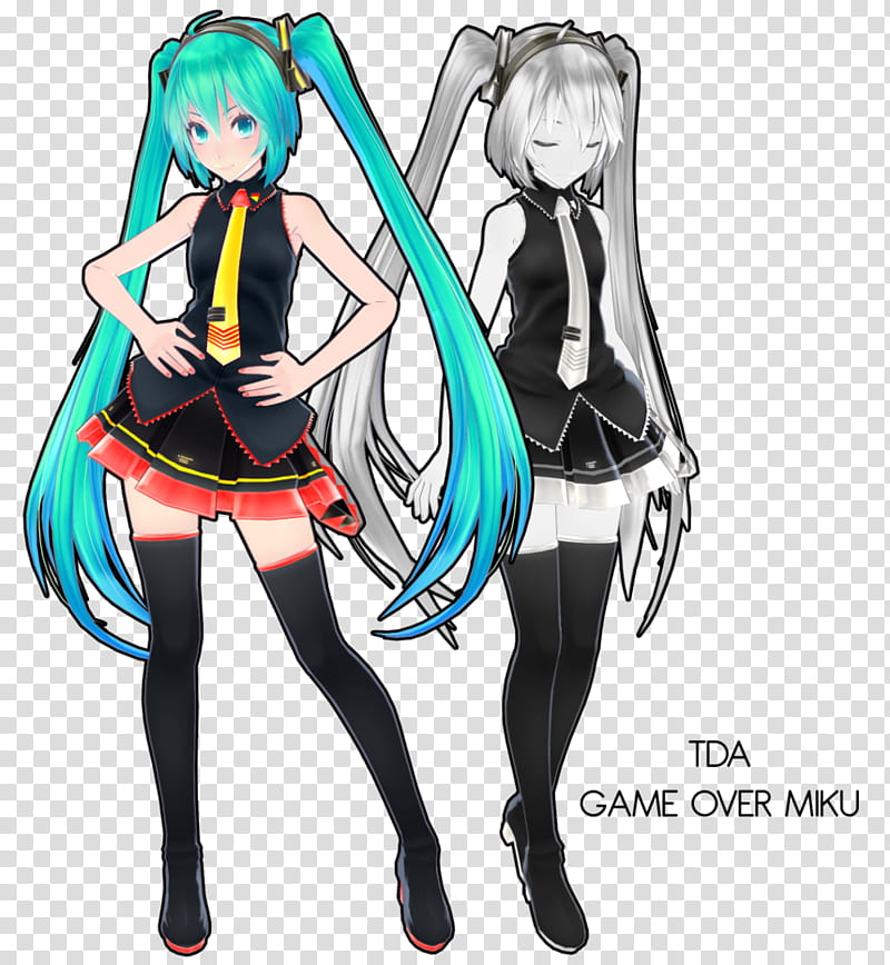 TDA GAME OVER Miku DL, teal-haired anime character illustration transparent background PNG clipart