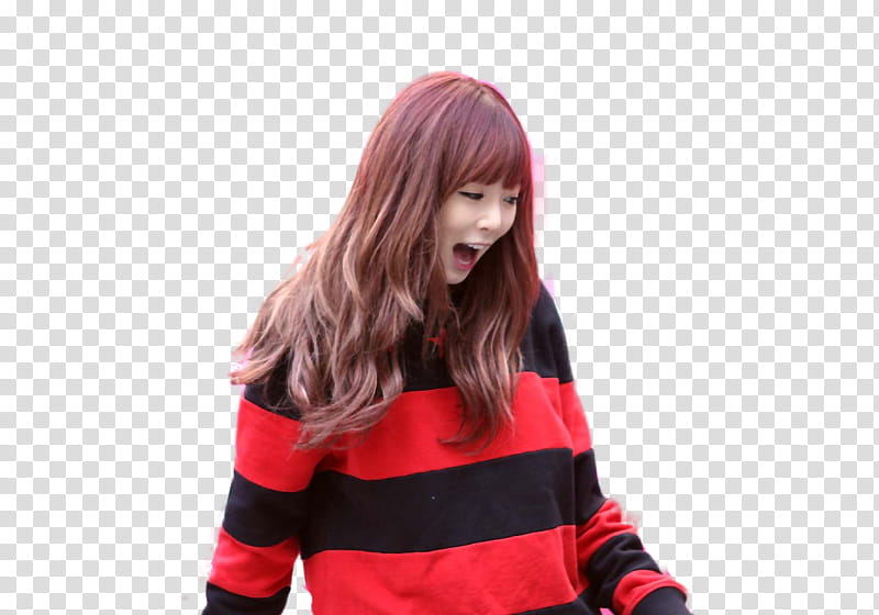 Render , woman wearing black and red striped sweatshirt transparent background PNG clipart