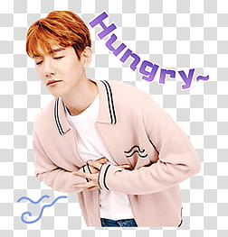 EXO LINE STICKERS, man making a hungry expression transparent background PNG clipart