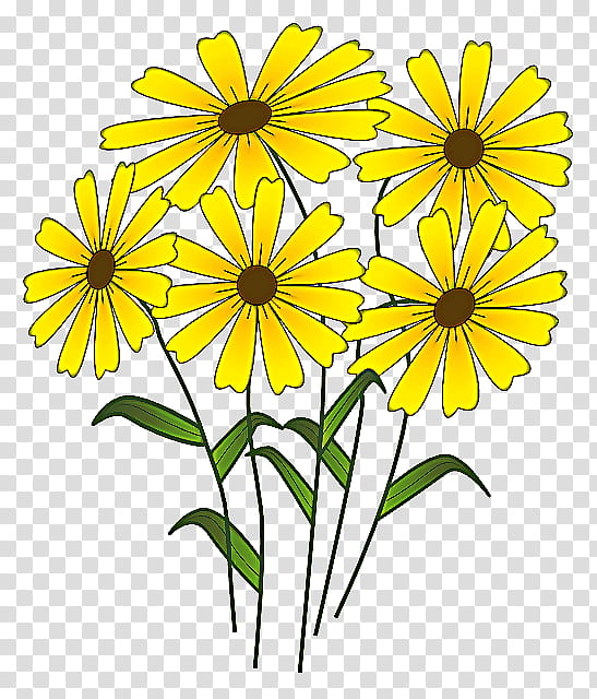 Drawing Of Family, Cartoon, Flower, Yellow, Plant, Chamomile, Wildflower, Petal transparent background PNG clipart