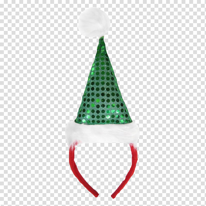 Christmas, sequined green santa hat alice band transparent background PNG clipart