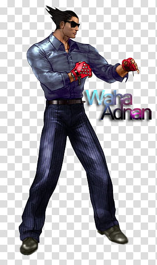 Kazuya Mishime Tekken  Render, man wearing blue top character transparent background PNG clipart