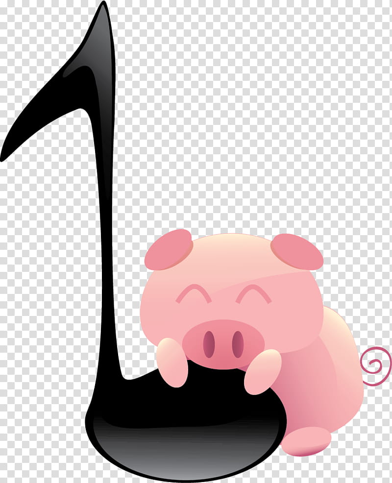 Cute Pigs Icon , player, pig hugging music note transparent background PNG clipart