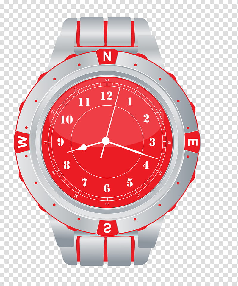 Clock, Watch, Mechanical Watch, Seiko, Red, Watch Accessory, Watch Strap, Circle transparent background PNG clipart