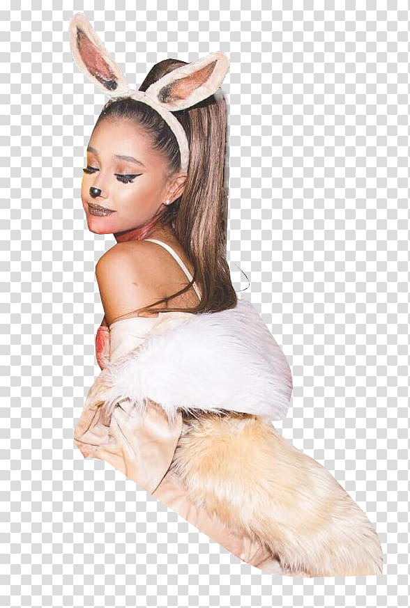 Ariana Grande, Ariana Grande wearing bunny headband transparent background PNG clipart