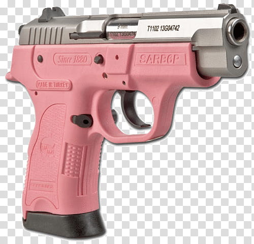 II, pink and gray semi-automatic pistol transparent background PNG clipart