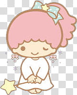 Iconos Little Twin Stars, pink girl holding star wand transparent background PNG clipart