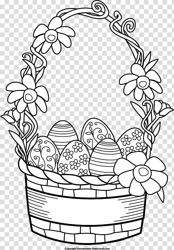 Book Black And White, Easter Basket, Easter
, Drawing, Easter Bunny, Holiday, Easter Egg, Coloring Book transparent background PNG clipart