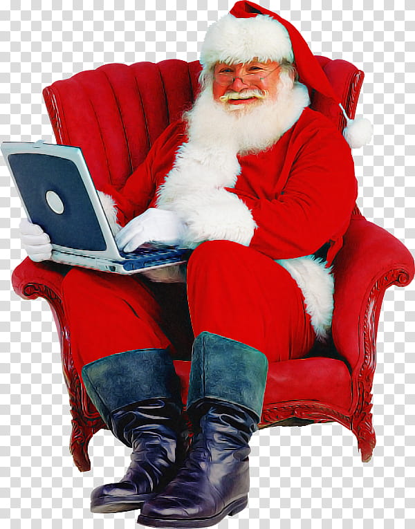Santa claus, Red, Christmas , Lap, Christmas Eve, Sitting transparent background PNG clipart